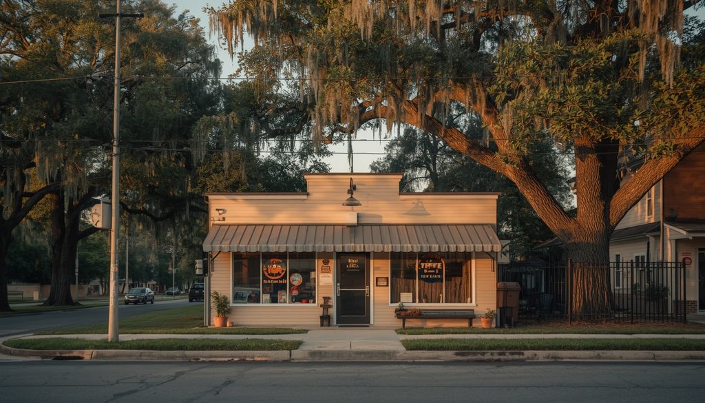 Family-owned auto body shop exterior near Broussard and Youngsville Louisiana conveying community trust and 40 years of service.